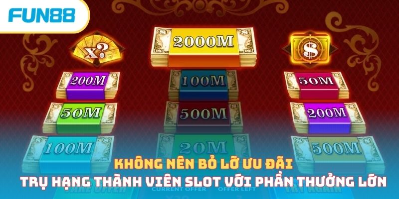 Không nên bỏ lỡ ưu đãi trụ hạng thành viên slot với phần thưởng lớn