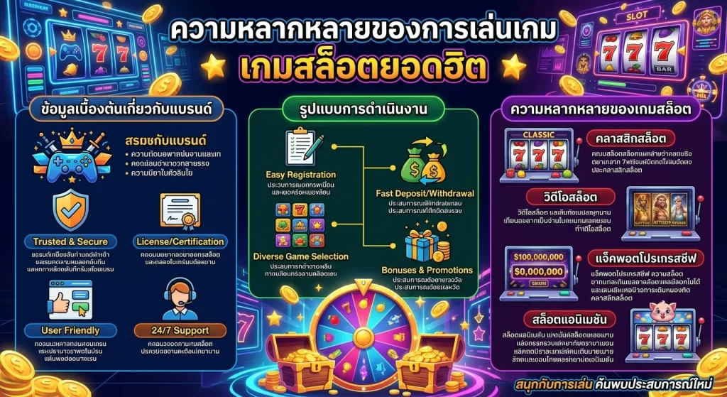 ความหลากหลายของการ เล่น เกม เกม สล็อต ยอดฮิต